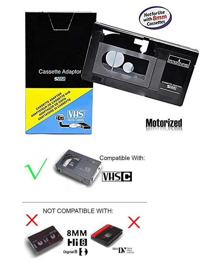 Motorized VHS-C Cassette Adapter For JVC C-P7U CP6BKU C-P6U,Panasonic PV-P1,RCA VCA115, Model: , Electronics & Accessories Store