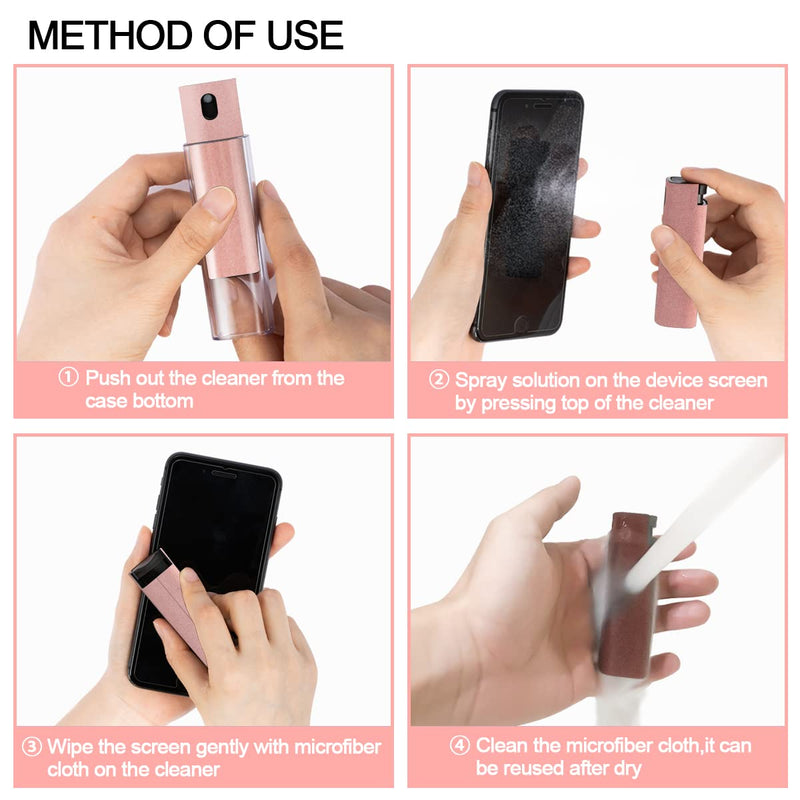 Touchscreen Mist Cleaner, walrfid Electronic Screen Cleaner for TV, Laptop, Tablet, PC, Computer Monitor LCD Flat Screens, Eyeglasses - Pink
