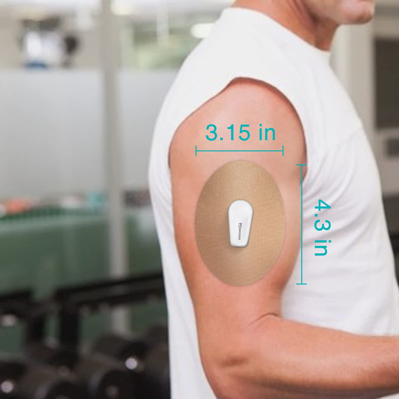 MEDMAX CGM Patches for Dexcom G6 (25-Pack), Sweat-Resistant Waterproof Breathable Skin-Friendly Latex Free Adhesive Patches, Durable Pre-Cut CGM G6 Sensor Patches (Tan) Tan