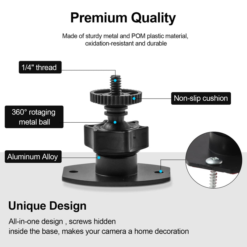 Wall Mount 1/4 Screw Mini Tripod Stand Holder for Valve Index/HTC Vive/Vive PRO Base Station-Equipped with Strong Double- Sided Adhesive and Screw Set