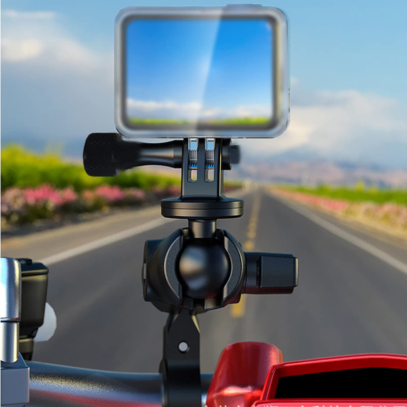 1" Ball Mount Adapter for Garmin/GitUP/Coyote/AKASO/Gopro Hero Sport Camera, Camera Bracket Compatible with RAM Mounts, 360 Degree Rotating Ball Head Mount (R15) *1 Black R15-1