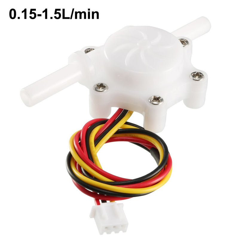 uxcell 1/4" Hall Effect Water Flow Sensor Switch Flowmeter Counter Fluid Meter DC5V 0.15-1.5L/Min SEN-HZ06K