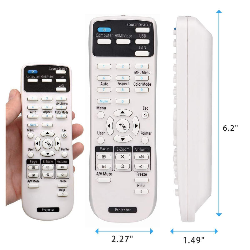ESolid Replacement Projector Remote Control for 1648806 EX3200 EX3240 EX5240 EX5250 EX7240 EX9200 VS240 VS340 VS345 PowerLite 1224 1264 1284 Home Cinema 1040 640 740HD S31 U32 W04 W32 Controller