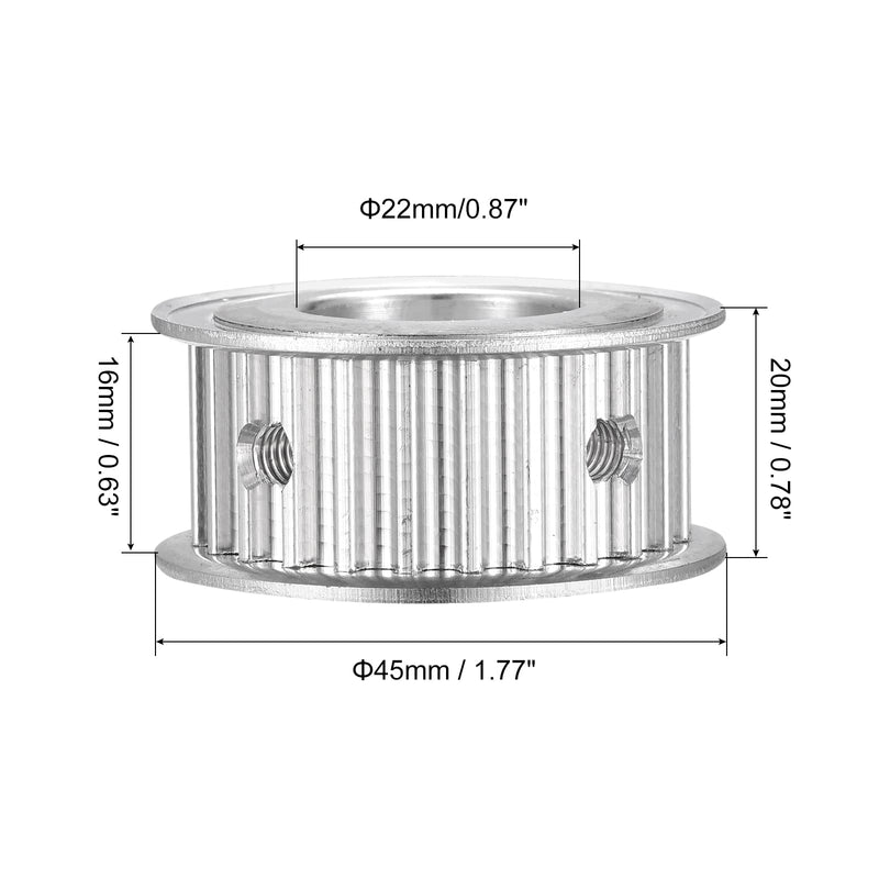 MECCANIXITY 5M 25Teeth Timing Pulley Synchronous Wheel Timing Belt Drive Without Step 5mm Pitch 22mm Bore for Belt, 3D Printer, CNC