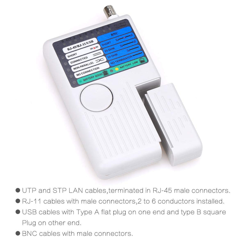 4-in-1 Network Cable Tester Remote RJ11 RJ45 USB BNC Phone Cable Tester Meter