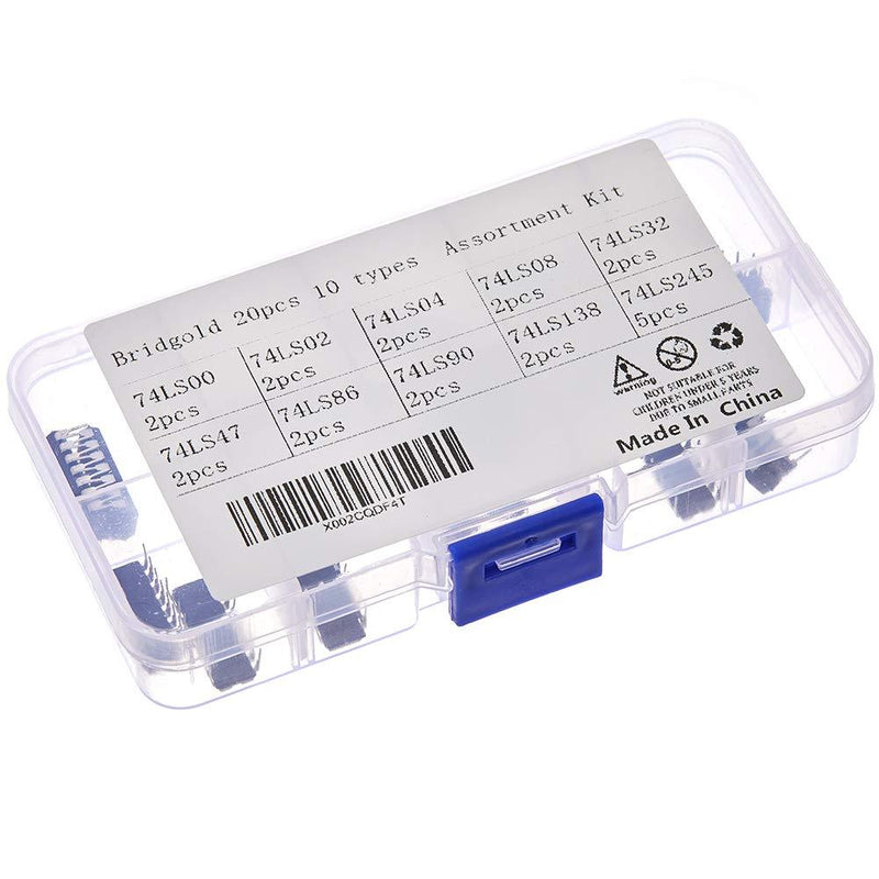Bridgold 20pcs 10 Types 74LSxx Series Low-Power Schottky Logic ICï¼ŒDigital Integrated chipï¼ŒIncluding:74LS00 74LS02 74LS04 74LS08 74LS32 74LS47 74LS86 74LS90 74LS138 74LS245 Each 2 pcs.