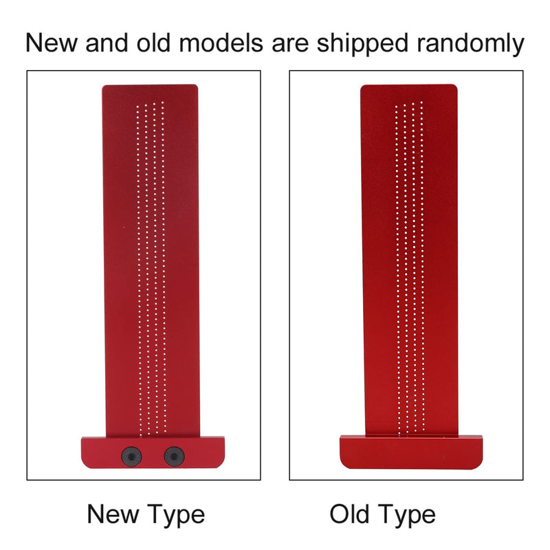 TS-8 Precision Marking T-Rule, Aluminum Alloy Hole Positioning Scribing Gauge Woodworking Measuring Tool(Red)