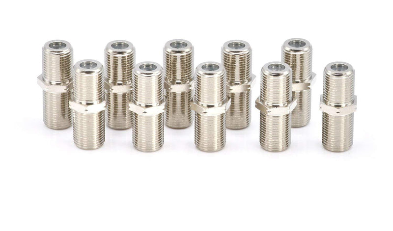 Cable Extension Coupler | 4 Pack | Connects Two Coaxial Video Cables, for Coax F81 (Female to Female) 3GHz Satellite, Cable TV, and Cable Internet Rated Silver