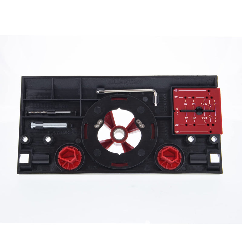 Milescraft 1342 Euro Hinge Jig• Concealed Hinge Jig for Framed & Frameless Cabinets• Automatically Aligns to 6 Common Hinge Settings• Metal Drill Guide Produces Perfect Hinge Holes– 35mm Bit Included