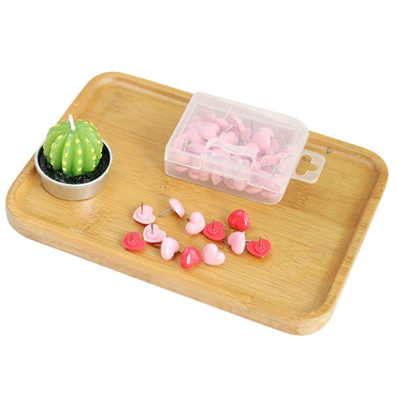 Heyous 100pcs Heart Shaped Push Pins Pink and Red Plastic Thumbtacks for Cork Board DIY Decoration
