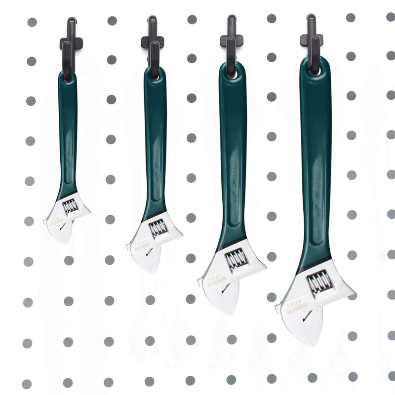 Jucoan 200 Pack Pegboard Hooks, 1/4 Inch J Peg Hooks KitÂ for Garage Tool Storage Organizer, Jewelry Hanging (Black)