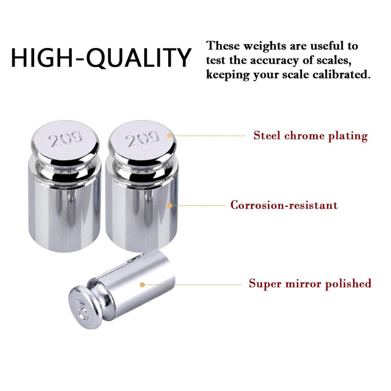 7 PCS Calibration Weights, Scale Calibration Weight Set 1g 2g 5g 10g 20g 50g 100g, Carbon Steel Small Weight, Scale Weights for Digital Scale, Gram Scale Balance, Jewelry Scale (Silver)