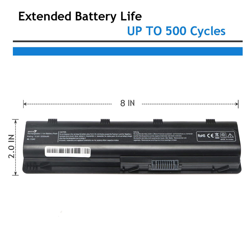 593553-001 593554-001 MU06 MU09 Extended Laptop Battery for HP Pavilion G6 G7 G62 G72 G4 / 2000 Notebook PC / DV6 DV7 DM4 / Compaq Presario CQ32 CQ42 CQ43 CQ56 CQ57 CQ62 CQ72[10.8V 5200mAh 6Cell]