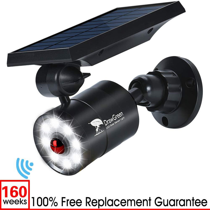 Solar Lights Outdoor Motion Sensor, 1400-Lumen Bright LED Spotlight 9-Watt(130W Equiv.), Solar Security Lights for Garden Driveway Patio, 2-Year Battery Life, 160-Week 100% Free Replacement Black