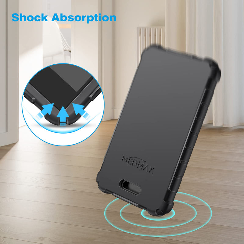 MEDMAX Silicone Case for Omnipod Dash PDM (Personal Diabetes Manager), Lightweight Shockproof Anti Slip Protective Cover Soft Gel Skin with Raised Bezel for Omnipod Dash Device (Black) Black