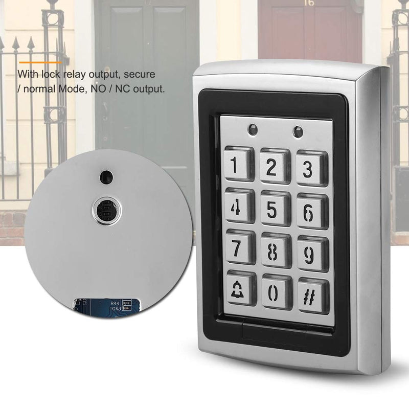 RFID 125KHz Standalone Access Control with Blue Backlit Keypad Support 1000 Users (Silver)