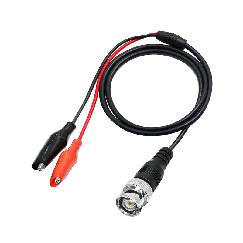 PNGKNYOCN 3 Feet BNC Q9 to Double Alligator Clip Test Cable Probe Leads Oscilloscope Test for Oscilloscope, Signal Generators, Video Surveillance