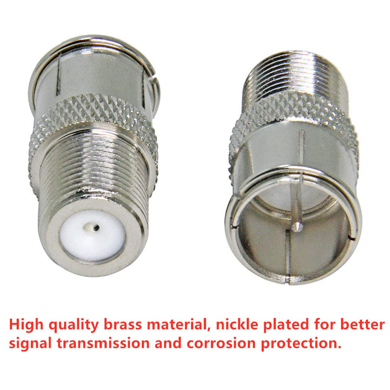 Coax Quick Connect, 2-Pack Ullnosoo F Type Male to Female Push on Connector Adapter Plug for TV, Antenna, Coaxial Cable, RV Satellite Receiver