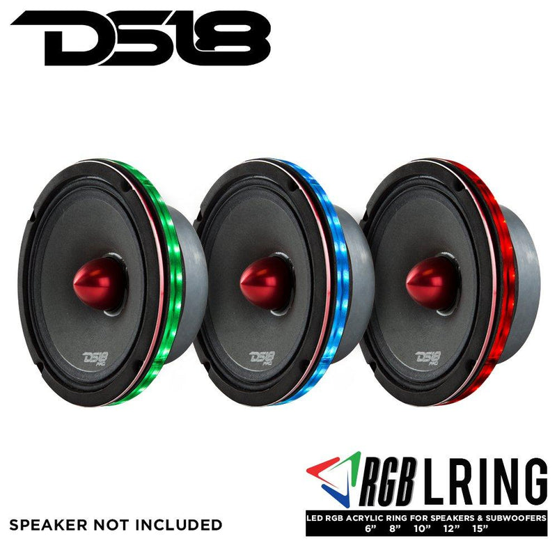 DS18 LRING6 LED RGB Speaker Ring Waterproof 6.5-Inch - Millions of Colors to Choose from When Install with an RGB Module or One Color When Install Without The RGB Module 6-Inch