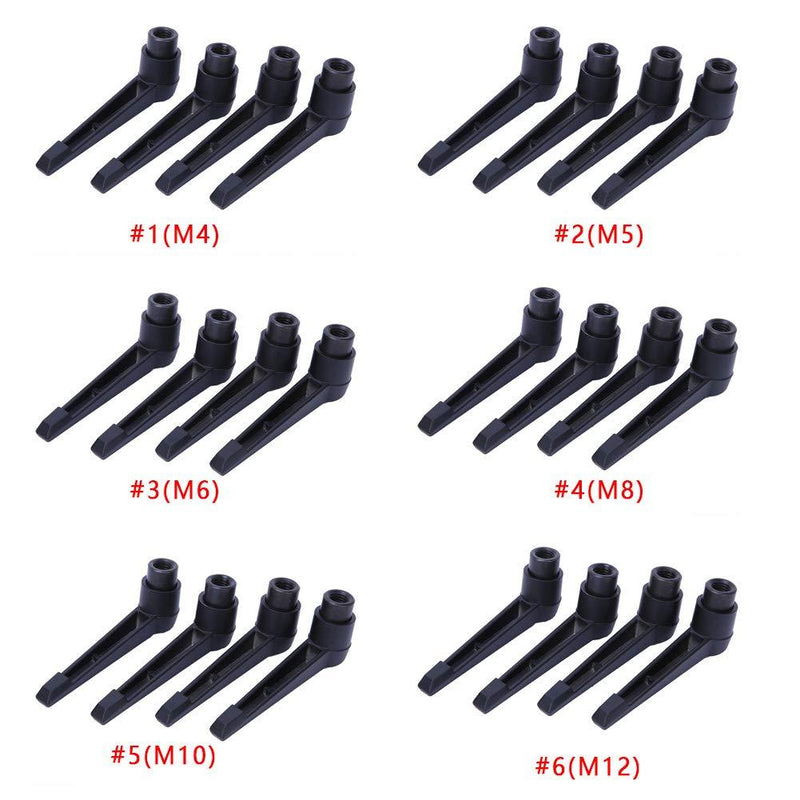 4Pcs Clamping Lever Handle, M4/5/6/8/10/12 Level Adjustable Handles Knob Male Thread Machinery Adjustable Handle, Clamping Handle Lever (M8)