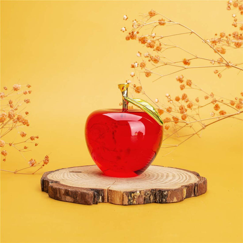 H&D Glaze Crystal Apple Paperweight Craft Decoration (red) red