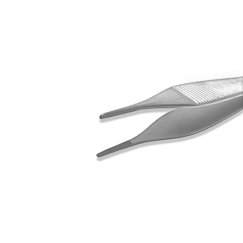 Cynamed T/C Adson Plastic Surgery Forceps 4.75" Straight Fine Point with Tungsten Carbide Inserts Surgical Veterinary Instruments with Gold Handle (Serrated Tips, Adson Dressing Forceps, TC) Serrated Tips