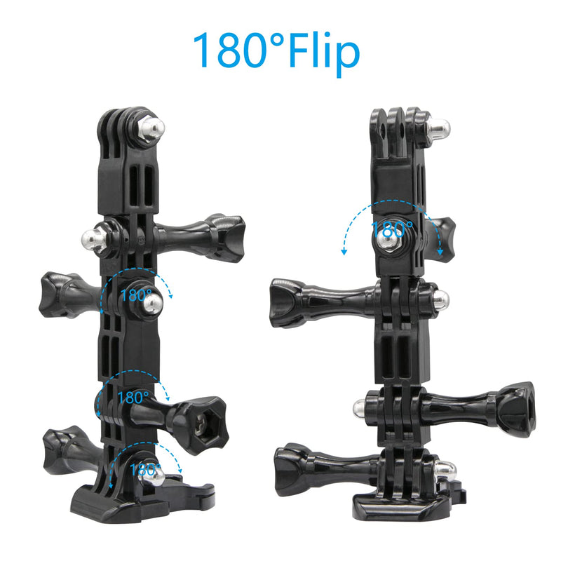 3-Way Adjustable Extension Pivot Arm Adapter Kit for GoPro Hero 10, 9, 8, 7, 6, 5, 4, Session, 3+, 3, Hero (2018), Same Direction and Vertical Direction, Long Thumb Screws (8pcs)