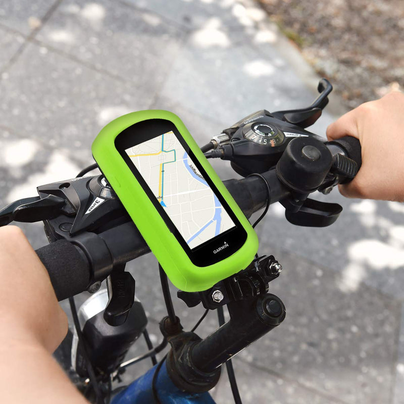 kwmobile Case Compatible with Garmin Edge 1030/1030 Plus - Case Soft Silicone Bike GPS Protective Cover - Black green