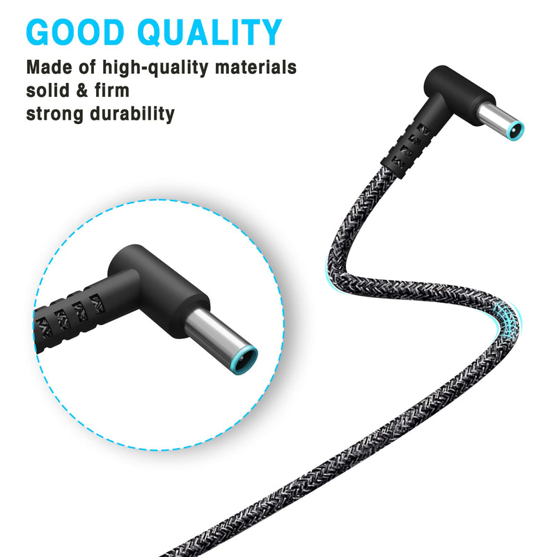 New Slim 65W Laptop Charger Replacement for HP Pavilion x360 15 13 11, Probook 450 650 640 G5 G4 G6 G7, EliteBook 840 850 G3 G4 G5, Envy Spectre x360, Notebook 15 Blue Tip Power Cord AC Adapter