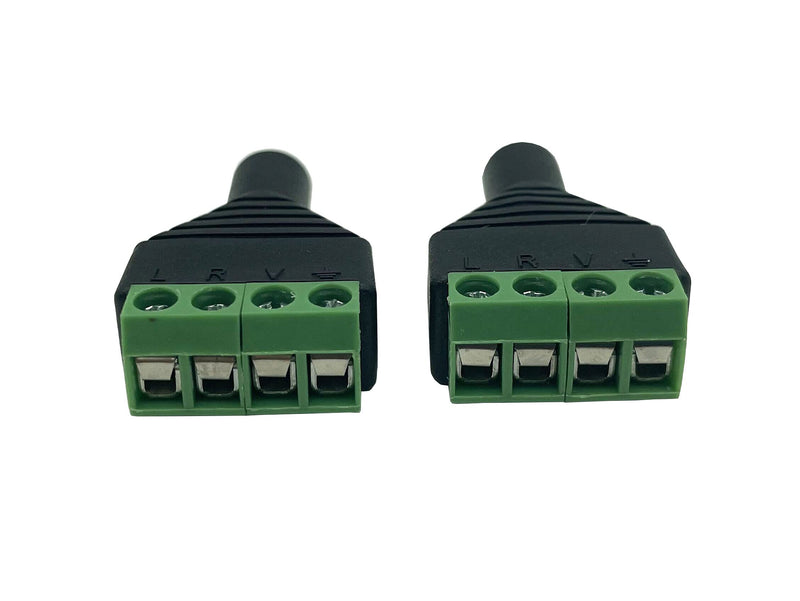 Dafensoy 3.5mm Screw Terminals are Free of Soldering,3.5mm (1/8) Stereo TRRS Female to AV 4 Pin Female Screw Port Audio Converter Adapter.2-Pack (3.5mm TRRS F to AV 4Pin F) 3.5mm TRRS F to AV 4Pin F