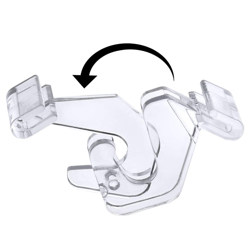 Pack of 100 - Crystal Clear Hinged Polycarbonate Ceiling Hooks for Drop-Ceiling T-Bars, Holds up to 15 lbs. 1"W x 1 Â½"H