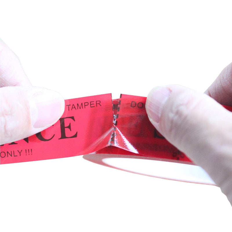 2 Rolls Precut Total Transfer Tamper Evident Warranty Void Security Seal Tapes for Evidence Box & Envelopes, Shipment, Mail, Door, and More (1 in x 55 Yards x 2 mil, Easy-to-Tear, Red – TamperSTOP)