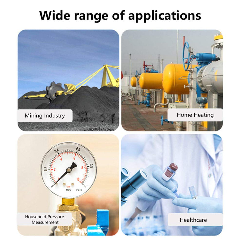 Pressure Gauge 1/4 BSP Oil Filled Pressure Gauge 1-2bar, -30-30inhg/psi, TS-PGGZ60Z4-2bar Y60 Axial Vacuum Pressure Gauge Radial Pressure Gauge