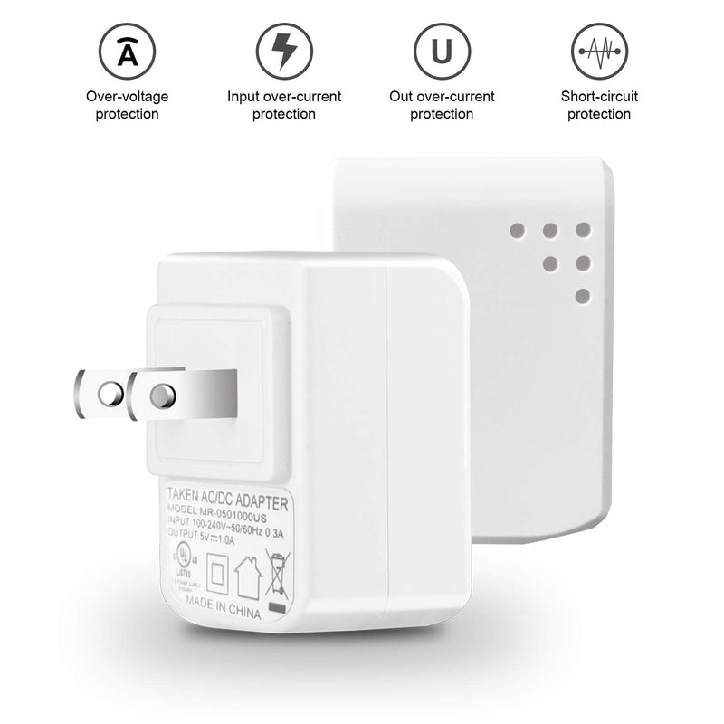 16.5 ft/ 5m Power Extension Cable with Power Adapter Compatible with Wyze Cam, Yi Camera, Oculus Go, Echo Dot Kid Edition, Nest Cam, Zmodo Cam, Netvue, Arlo Q, Blink, Furbo Dog and Home Smart Security 16ft/5m White