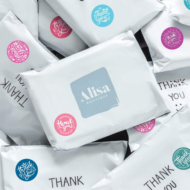 Thank You Sticker Roll of 1000 1.5 Inch 8 Designs Thank You Stickers Small Business Thank You Stickers Pink Thank You Stickers for Packaging Stickers Thank You Large Thank You Stickers