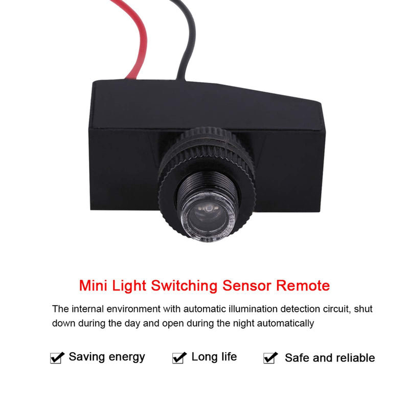 TOPINCN Photocell Switch Mini Light Switching Sensor Remote Photocell Dusk to Till Dawn Micro Light Control Switch Three-Wire System LED Lighting Outdoor Monitoring