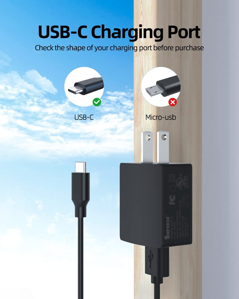 Type C UL Listed AC Charger Fit for Asus Zenpad Z8 Z8s ZT581KL ZT582KL Z10 ZT500KL, Zenpad 3S 10 Z500M Z500KL Z301MF Z301MFL, Zenpad S 8.0 Z580CA Z581KL, A006 Tablet Power Supply Adapter Cord