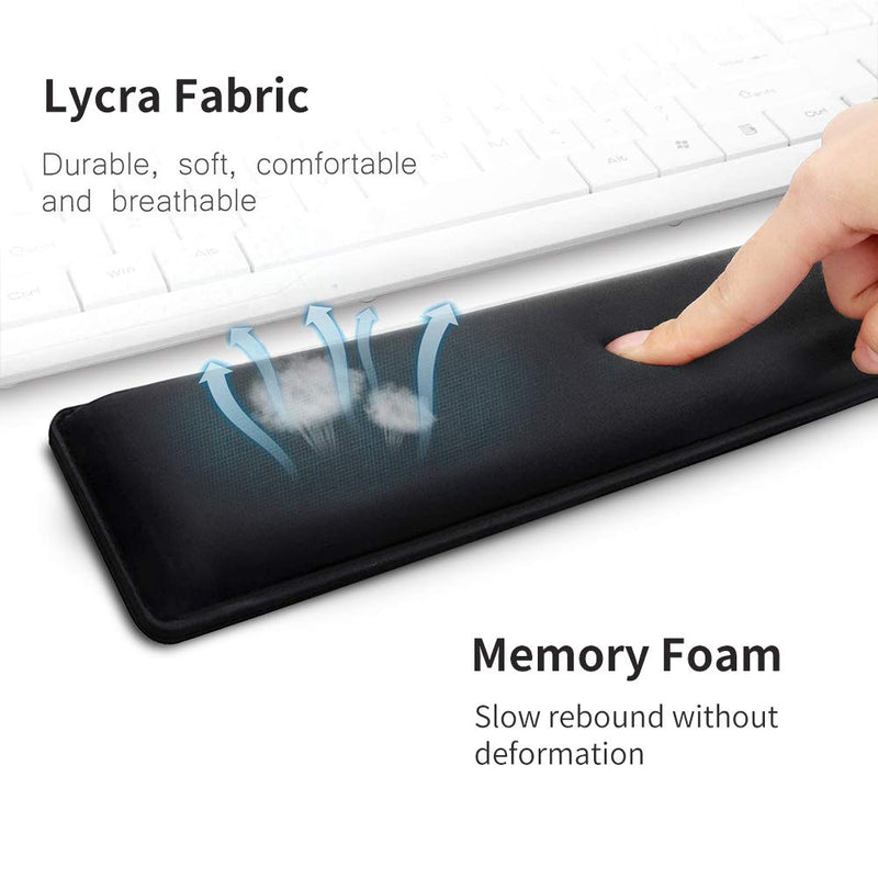 Upgraded Keyboard Wrist Rest Pad - Comfortable Lightweight Memory Foam Wrist Rest Pad for Wrist Hand Rest Perfect for Gaming, Office (Black-B) Black-b