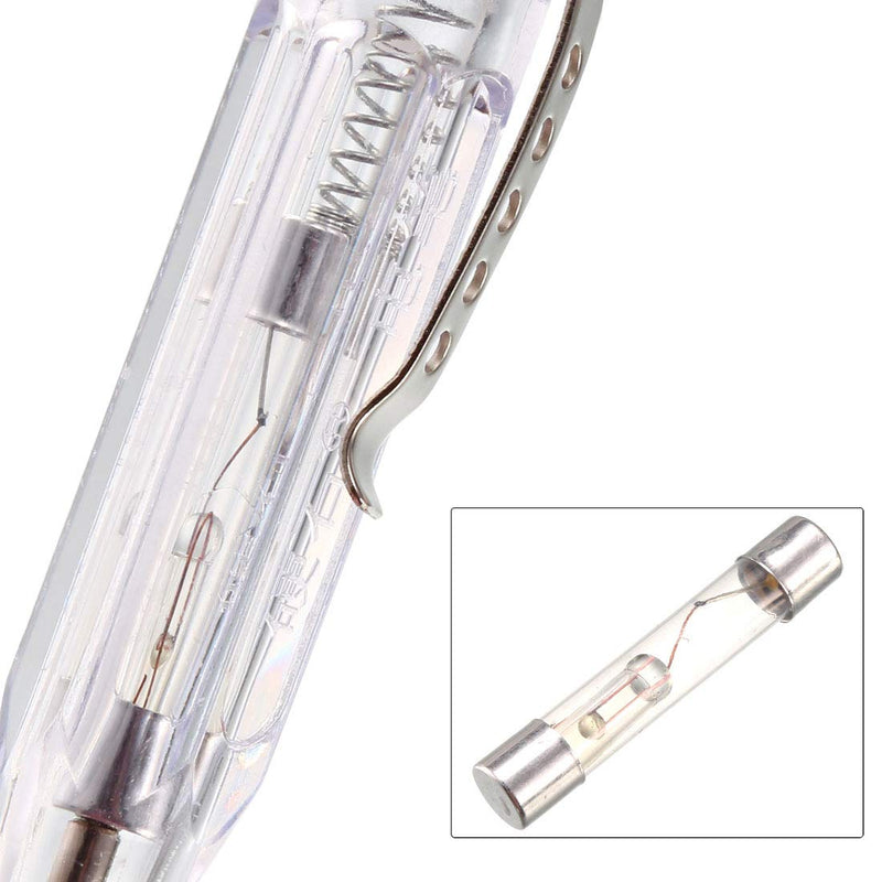 uxcell Voltage Tester AC 100-500V with 3mm Slotted Screwdriver with Clip 141mm Length for Circuit Test, Clear, Pack of 5