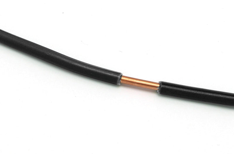 Black THHN Wire - 14 AWG - 10 Feet - Solid Copper Grounding Wire, Proudly Made in America - Ground Protection Satellite Dish Off-Air TV Signal - UV Jacketed Antenna Electrical Shock 10 Feet (3 Meter) Black