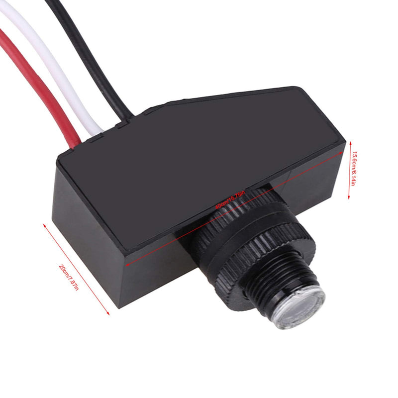 TOPINCN Photocell Switch Mini Light Switching Sensor Remote Photocell Dusk to Till Dawn Micro Light Control Switch Three-Wire System LED Lighting Outdoor Monitoring