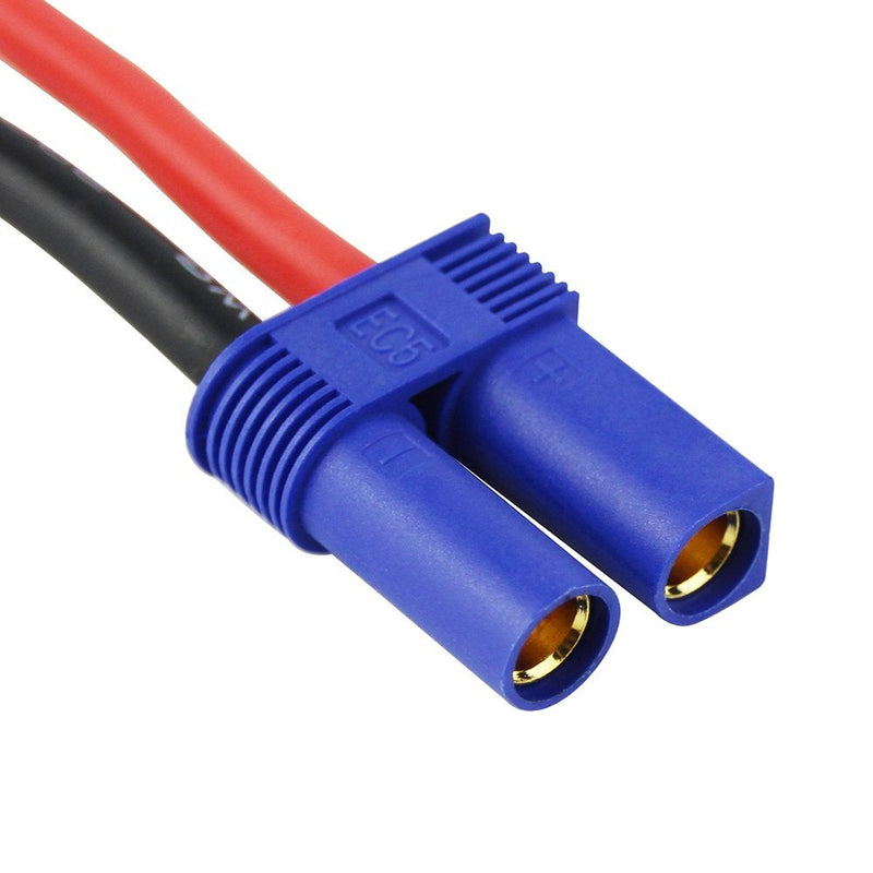 OliYin 3pcs Male Deans T-Plug to Female EC5 Losi Connector Adapter with 14awg 1.96inch Wire for Brushless LiPO Battery(Pack of 3)