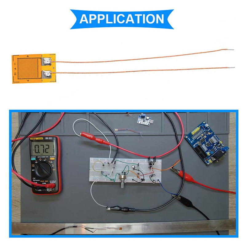 DAOKI 10PCS BF120-3AA 120ohm High-Precision Pressure Resistance Strain Gauge Foil Strain Gauge for Pressure Sensor, Load Cell with 10PCS Strain Gauge Terminal