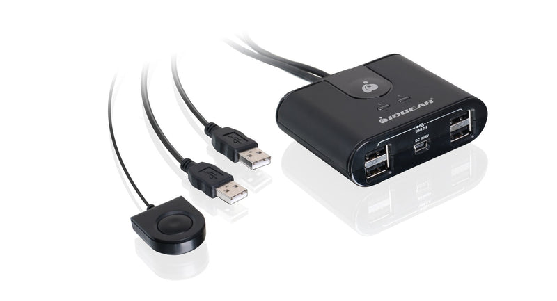 IOGEAR 2 Computer 4-Port USB 2.0 Peripheral Sharing Switch, GUS402 2x4 2.0/4 Port