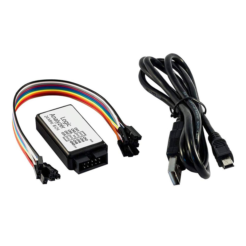 KeeYees USB Logic Analyzer with 12 6 Colors Test Clips Set USB Cable 24 MHz 8CH UART IIC SPI Debug for Arduino for ARM FPGA M100 SCM