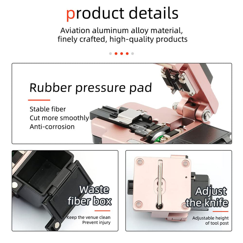 Fiber Cleaver Tool Cable Cutting Knife FTTH Fiber Optic Cables Knife Tools Cutter High Precision Cleavers 24 Surface Blade HS-30 Golden 1pcs