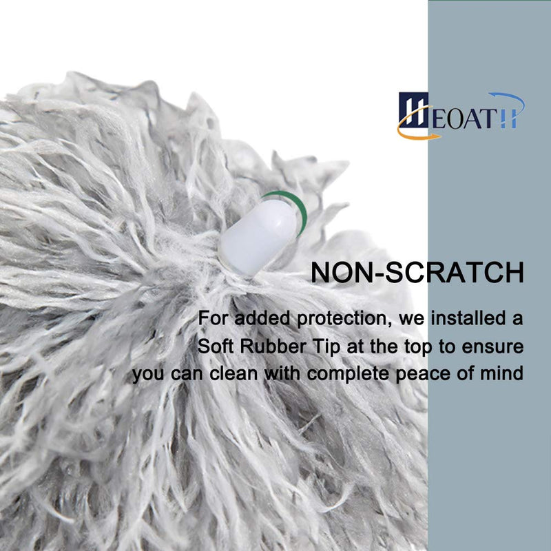 HEOATH Microfiber Feather Duster with Extendable Pole, 100" Extra Long Cobweb Duster for Cleaning, Bendable Head, Scratch-Resistant Cover, Washable Duster for Ceiling, Fan, Furniture 100 Inch