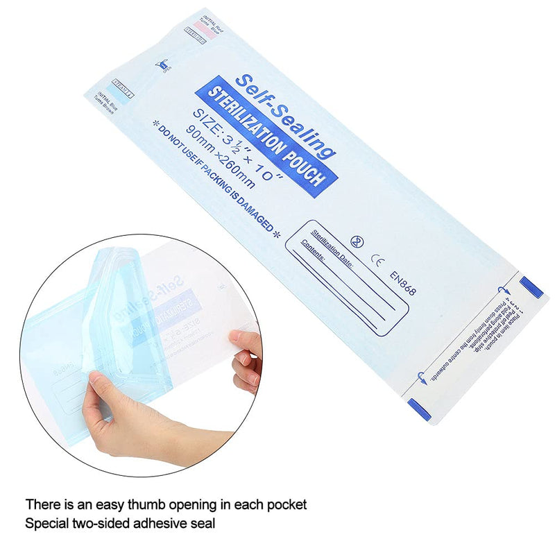 200 pieces/box automatic sterilization bag for tooth sterilization, 90 * 260 mm sterilization bag, autoclave bag for cleaning dental tools