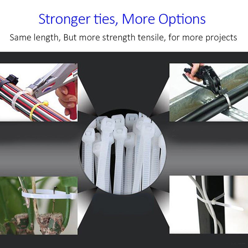 Flurhrt F-01 Nylon Zip Ties, Cable Ties 10 Inch, Black, Pack of 100