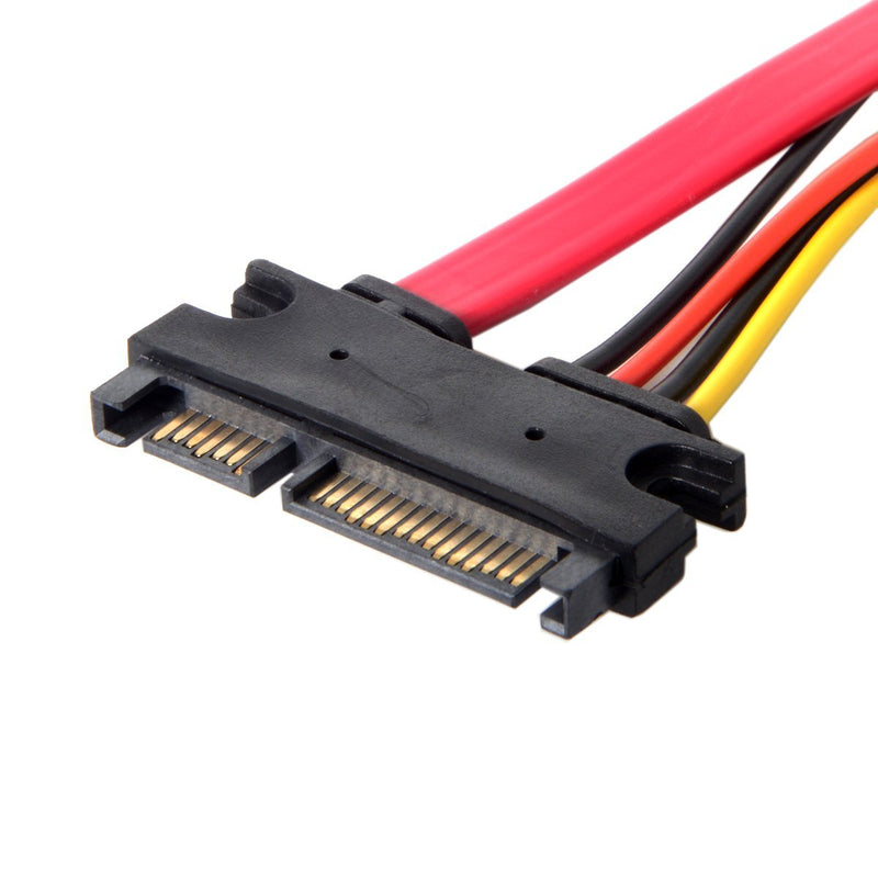 Cablecc SATA III 3.0 7+15 22 Pin SATA Male to Female Data Power Extension Cable 30cm Red Color